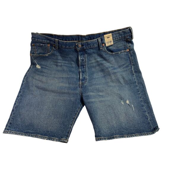Levi’s 501 Jean Shorts Men’s Size 44 Blue Denim Stretch Button Fly 5-Pocket NWT - Picture 1 of 7